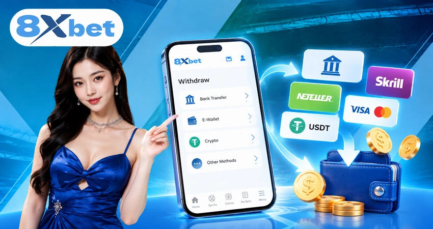 Các phương thức rút tiền 8xbet phổ biến